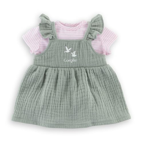 Corolle Kleid mit Rüschen und T-Shirt mit Loire-Rand, Kleidung, für Puppen, 30 cm, ab 18 Monaten, 9000110960 von Corolle