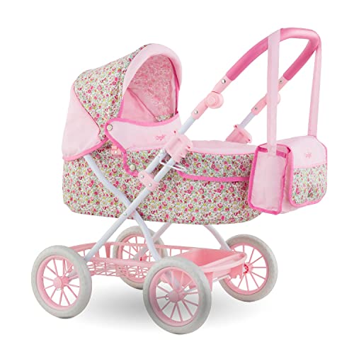 Corolle - Kinderwagen, Zubehör, für Puppen 36, 42 und 52 cm, ab 3 Jahren, Blumenmuster, 9000141340 von Corolle