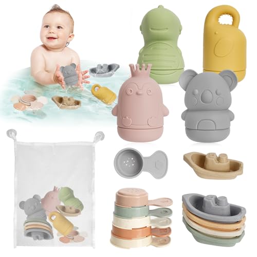 15er Set Badewannenspielzeug, Badespielzeug Baby, Wasserspielzeug Kinder Silikon Badewannen Spielzeug, Wasserspielzeug Baby Feiertags-eburtstagsgeschenke Unisex, Badespielzeug Baby ab 1 Jahr, Bunt 15er Set Badewannenspielzeug, Badespielzeug Baby, Wasserspielzeug Kinder Silikon Badewannen Spielzeug, Wasserspielzeug Baby Feiertags-eburtstagsgeschenke Unisex, Badespielzeug Baby ab 1 Jahr, Bunt von Corpower