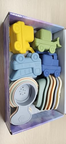 Baby Badespielzeug 15 Stück, Badewannenspielzeug, Boote Badelöffeln Autospielzeug aus Silikon, Badetiere Baby Schimmelfrei, Spielzeug Badewanne für Babys Kleinkinder Unisex (Bunt) von Corpower