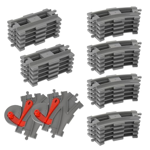 Bausteine Zug Schienen Set, 32PCS Spielzeug Eisenbahnschienen, City Eisenbahn Schienen, Bestehend aus Cross Track Gerade, Kurven Schienen, City Zug Schienen Set für Kinderspielzeug Jungen Mädchen Bausteine Zug Schienen Set, 32PCS Spielzeug Eisenbahnschienen, City Eisenbahn Schienen, Bestehend aus Cross Track Gerade, Kurven Schienen, City Zug Schienen Set für Kinderspielzeug Jungen Mädchen von Corpower