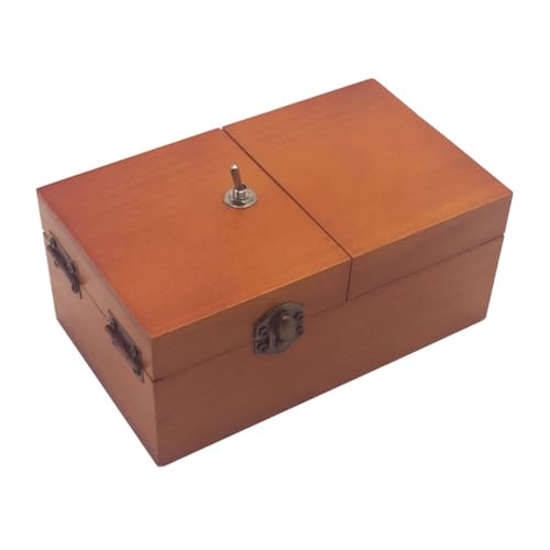 Correa B Useless Box mit Überraschungen, Hölzerne Useless Box, Komplett Zusammengebautes Spielzeug für Erwachsene und Kinder, Einfache Installation, Dunkle Holzfarbe von Correa