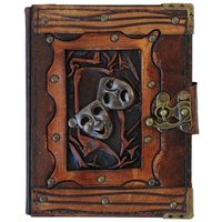 Corvus A170304 - Notizbuch mit Ledereinband und Metallverschluss, Motiv Theater, Blankopapier, Maße: 12x15cm von Corvus