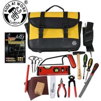 Corvus A600187 - Kids at work, Profi-Werkzeugtasche Set 01, gelb/schwarz, mit Werkzeug von Corvus