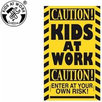 Corvus A750412 - Schild: Kids-at-Work / Caution! Kids at Work, Baustellen-Schild aus Kunststoff, 25x15cm von Corvus