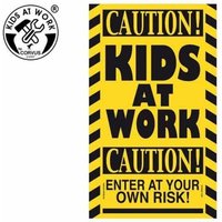 Corvus A750414 - Kids-at-Work, Schild Caution! Kids at Work, Baustellen-Schild, XXL-Format, Kunststoff, 41x24,5cm von Corvus