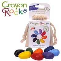 Crayon Rocks - 8 Malsteine im Baumwollbeutel, Soja-Wachsmalkreiden von Corvus