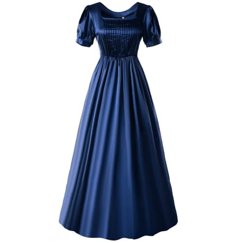 Cos-Animefly Damenkleid, Vintage-Stil, hohe Taille, Nachstellung, Ballkleid, viktorianisches Tee-Gewand, Blau, XL Cos-Animefly Damenkleid, Vintage-Stil, hohe Taille, Nachstellung, Ballkleid, viktorianisches Tee-Gewand, Blau, XL von Cos-Animefly