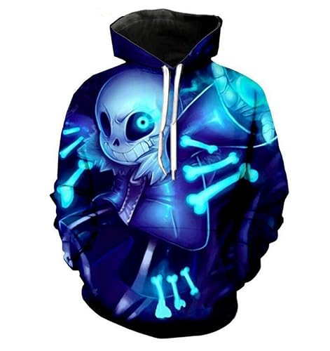 Cos-Animefly Sans Blue Jacke Pullover Hoodie 3D-Druck Sweatshirt Sportmantel Top Totenkopf Hoodie Halloween Cos-Animefly Sans Blue Jacke Pullover Hoodie 3D-Druck Sweatshirt Sportmantel Top Totenkopf Hoodie Halloween von Cos-Animefly