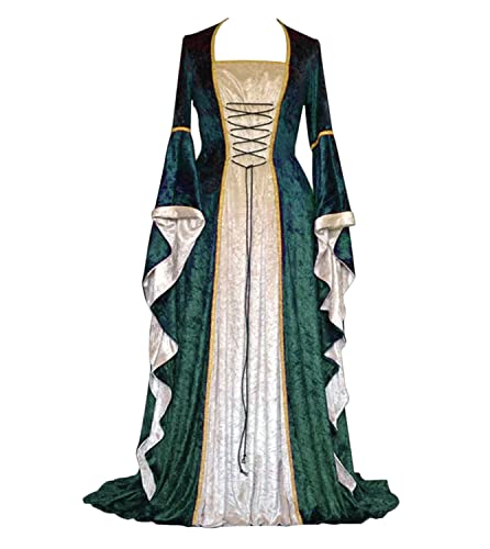 CosCool Damen Retro Mittelalter Kleid mit Trompetenärmel, Mittelalterliche Viktorianischen Königin Kleider Renaissance Gotisch Maxikleid Karneval Halloween Party Prinzessin Kostüm Grün M CosCool Damen Retro Mittelalter Kleid mit Trompetenärmel, Mittelalterliche Viktorianischen Königin Kleider Renaissance Gotisch Maxikleid Karneval Halloween Party Prinzessin Kostüm Grün M von CosCool