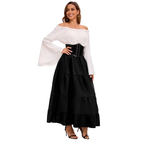 CosCool Damen Retro Mittelalter Kleid mit Trompetenärmel, Mittelalterliche Viktorianischen Königin Kleider Renaissance Gotisch Maxikleid Karneval Halloween Party Prinzessin Kostüm CosCool Damen Retro Mittelalter Kleid mit Trompetenärmel, Mittelalterliche Viktorianischen Königin Kleider Renaissance Gotisch Maxikleid Karneval Halloween Party Prinzessin Kostüm von CosCool