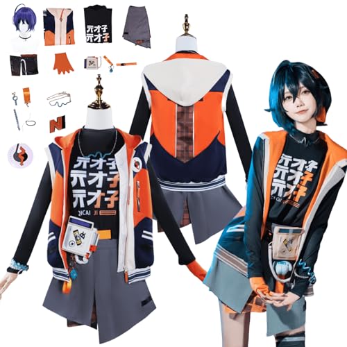 CosDance Anime Belle Cosplay Kostüm Outfit Zenless Zone Zero Uniform Komplettset Halloween Party Dress Up Anzug mit Perücke für Frauen Mädchen (2XL) von CosDance