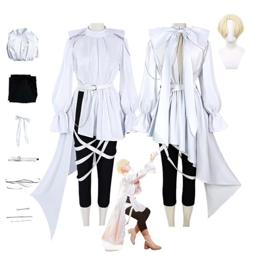 CosDogs Anime Alien Stage Luka Cosplay Kostüm mit Perücke für Frauen Männer Dress Up Weiße Bluse Schwarze Hose Komplettes Zubehör Halloween Karneval Party Comic Ausstellung Outfits von CosDogs