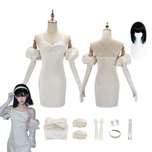 CosDogs Anime Alien Stage Sua Cosplay Kostüm mit Perücke für Frauen verkleiden sich weißes Kleid Haarband komplettes Set Anzug Zubehör Halloween Karneval Party Comic Ausstellung Outfits CosDogs Anime Alien Stage Sua Cosplay Kostüm mit Perücke für Frauen verkleiden sich weißes Kleid Haarband komplettes Set Anzug Zubehör Halloween Karneval Party Comic Ausstellung Outfits von CosDogs