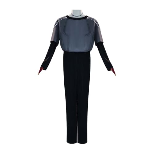 CosDogs Anime Alien Stage Till Cosplay Kostüm mit Perücke Grau Bluse Zubehör Damen Herren Kinder Outfit Halloween Karneval Kleid Overall Kimono Anzug von CosDogs