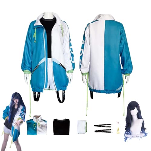 CosDogs Anime Buntes Bühnenkostüm An Shiraishi Cosplay mit Perücke für Damen und Herren Verkleiden blaue Jacke weiße Shorts komplettes Zubehör Halloween Karneval Party Rollenspiel Outfits CosDogs Anime Buntes Bühnenkostüm An Shiraishi Cosplay mit Perücke für Damen und Herren Verkleiden blaue Jacke weiße Shorts komplettes Zubehör Halloween Karneval Party Rollenspiel Outfits von CosDogs