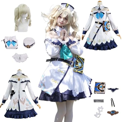 CosDogs Anime Genshin Impact Barbara Cosplay Kostüm mit Perücke Hut Kopfschmuck Zubehör Herren Damen Erwachsene Kinder Outfit Halloween Karneval Kleid Rollenspielanzug CosDogs Anime Genshin Impact Barbara Cosplay Kostüm mit Perücke Hut Kopfschmuck Zubehör Herren Damen Erwachsene Kinder Outfit Halloween Karneval Kleid Rollenspielanzug von CosDogs