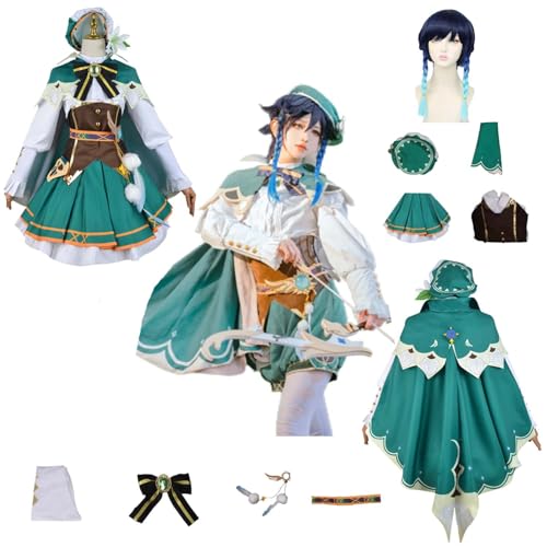 CosDogs Anime Genshin Impact Barbatos Cosplay Kostüm mit Perücke Hut Rock Zubehör Herren Damen Kinder Outfit Halloween Karneval Kleid Rollenspielanzug CosDogs Anime Genshin Impact Barbatos Cosplay Kostüm mit Perücke Hut Rock Zubehör Herren Damen Kinder Outfit Halloween Karneval Kleid Rollenspielanzug von CosDogs