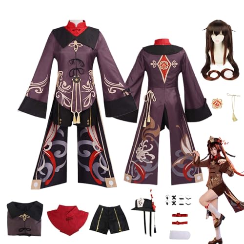 CosDogs Anime Genshin Impact Hu Tao Cosplay Kostüm mit Perücke Braunes Kleid Zubehör Damen Herren Kinder Outfit Halloween Karneval Kleid Kimono Anzug CosDogs Anime Genshin Impact Hu Tao Cosplay Kostüm mit Perücke Braunes Kleid Zubehör Damen Herren Kinder Outfit Halloween Karneval Kleid Kimono Anzug von CosDogs