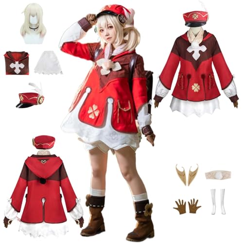 CosDogs Anime Genshin Impact Klee Cosplay Kostüm mit Perücke Hut Elfenohren Zubehör Herren Damen Erwachsene Kinder Outfit Halloween Karneval Kleid Rollenspielanzug CosDogs Anime Genshin Impact Klee Cosplay Kostüm mit Perücke Hut Elfenohren Zubehör Herren Damen Erwachsene Kinder Outfit Halloween Karneval Kleid Rollenspielanzug von CosDogs