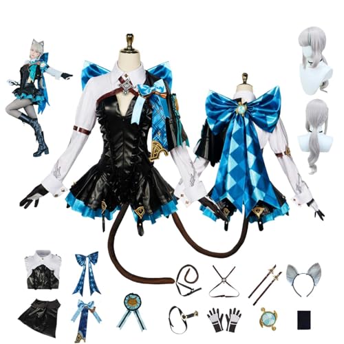 CosDogs Anime Genshin Impact Lynette Cosplay Kostüm mit Perücke Schwarz Blau Kleid Zubehör Damen Herren Kinder Outfit Halloween Karneval Kleid Kimono Anzug CosDogs Anime Genshin Impact Lynette Cosplay Kostüm mit Perücke Schwarz Blau Kleid Zubehör Damen Herren Kinder Outfit Halloween Karneval Kleid Kimono Anzug von CosDogs