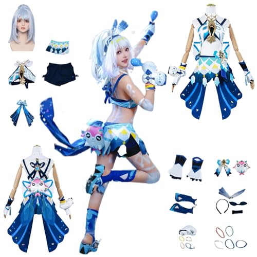 CosDogs Anime Genshin Impact Mualani Cosplay Kostüm mit Perücke Schwanz Kopfschmuck Zubehör Herren Damen Kinder Outfit Halloween Karneval Kleid Rollenspielanzug CosDogs Anime Genshin Impact Mualani Cosplay Kostüm mit Perücke Schwanz Kopfschmuck Zubehör Herren Damen Kinder Outfit Halloween Karneval Kleid Rollenspielanzug von CosDogs