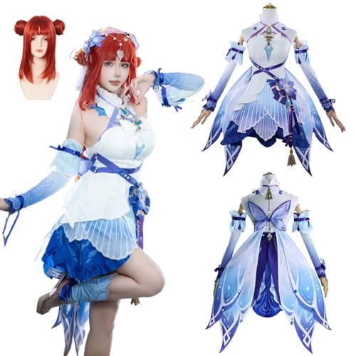 CosDogs Anime Genshin Impact Nilou Cosplay Kostüm mit Perücke Kopfschmuck blauem Rock Accessoires Herren Damen Erwachsene Kinder Halloween Karneval Rollenspiel CosDogs Anime Genshin Impact Nilou Cosplay Kostüm mit Perücke Kopfschmuck blauem Rock Accessoires Herren Damen Erwachsene Kinder Halloween Karneval Rollenspiel von CosDogs