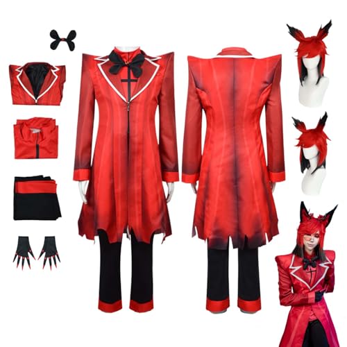 CosDogs Anime Hazbin Hotel Alastor Cosplay Kostüm mit Perücke Roter Mantel Zubehör Frauen Männer Kinder Outfit Halloween Karneval Kleid Overall Kimono Anzug CosDogs Anime Hazbin Hotel Alastor Cosplay Kostüm mit Perücke Roter Mantel Zubehör Frauen Männer Kinder Outfit Halloween Karneval Kleid Overall Kimono Anzug von CosDogs