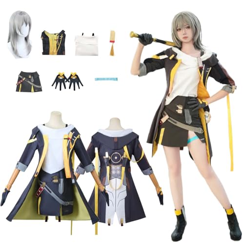 CosDogs Anime Honkai Star Rail Stelle Trailblazer Cosplay Kostüm mit Perücke Zubehör Herren Damen Unisex Mädchen Kinder Outfit Halloween Karneval Weihnachtsfeier Rollenspiel Komplettanzug von CosDogs
