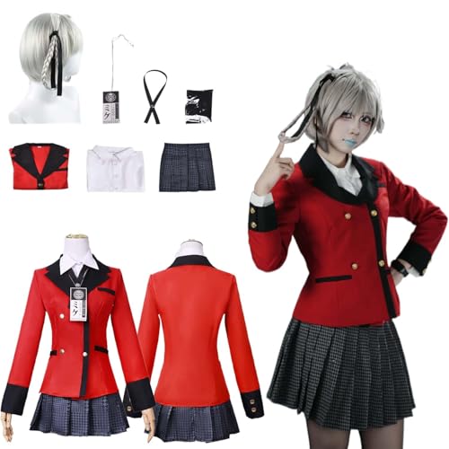 CosDogs Anime Kakegurui Momobami Kirari Cosplay Kostüm mit Perücke Rock Roter Mantel Zubehör Herren Damen Unisex Kinder Outfit Halloween Karneval Weihnachtsfeier Rollenspiel Uniform Komplettanzug CosDogs Anime Kakegurui Momobami Kirari Cosplay Kostüm mit Perücke Rock Roter Mantel Zubehör Herren Damen Unisex Kinder Outfit Halloween Karneval Weihnachtsfeier Rollenspiel Uniform Komplettanzug von CosDogs