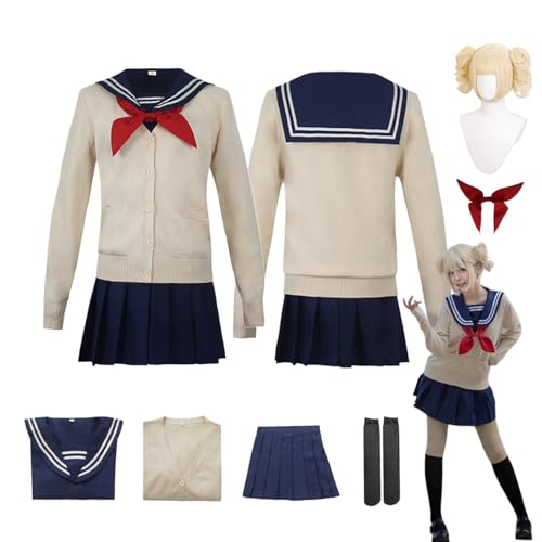 CosDogs Anime My Hero Academia Toga Himiko Cosplay Kostüm mit Perücke für Frauen und Männer zum Verkleiden beiger Mantel blauer Rock komplettes Zubehör Halloween Karneval Party Rollenspiel Outfits CosDogs Anime My Hero Academia Toga Himiko Cosplay Kostüm mit Perücke für Frauen und Männer zum Verkleiden beiger Mantel blauer Rock komplettes Zubehör Halloween Karneval Party Rollenspiel Outfits von CosDogs