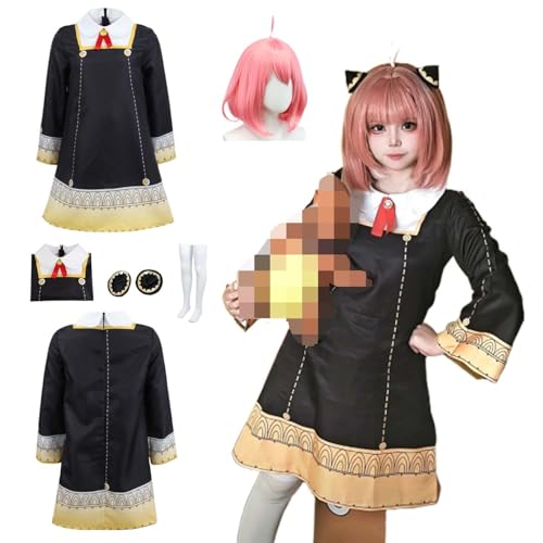 CosDogs Anime SPY×FAMILY A’nya F’orger Cosplay Kostüm mit Perücke Schwarz Gelb Kleid Kopfschmuck Accessoires Damen Herren Kinder Outfit Halloween Karneval Kleid Kimono Anzug CosDogs Anime SPY×FAMILY A’nya F’orger Cosplay Kostüm mit Perücke Schwarz Gelb Kleid Kopfschmuck Accessoires Damen Herren Kinder Outfit Halloween Karneval Kleid Kimono Anzug von CosDogs