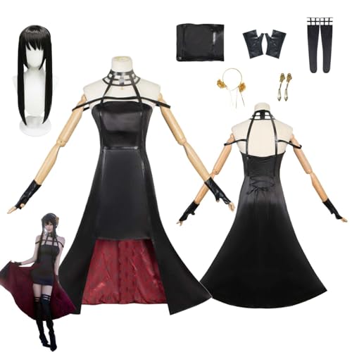CosDogs Anime SPY×FAMILY Yor Cosplay Kostüm mit Perücke für Frauen und Mädchen zum Verkleiden schwarzes Kleid Kopfschmuck komplettes Set Anzug Zubehör Halloween Karneval Party Rollenspiel Outfits CosDogs Anime SPY×FAMILY Yor Cosplay Kostüm mit Perücke für Frauen und Mädchen zum Verkleiden schwarzes Kleid Kopfschmuck komplettes Set Anzug Zubehör Halloween Karneval Party Rollenspiel Outfits von CosDogs