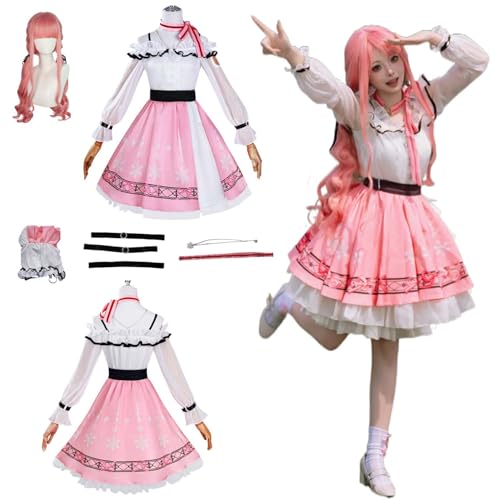 CosDogs Anime Unendlichkeit Nikki Cosplay Kostüm mit Perücke Rosa Kleid Zubehör Frauen Männer Kinder Outfit Halloween Karneval Set Kimono Anzug von CosDogs
