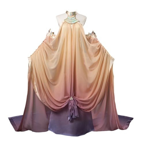 CosFantasy Damen Cosplay Kostüm Kleid Gown Gradient Chiffon Satin Kleid Halloween Outfit, Mehrfarbig, Small von CosFantasy