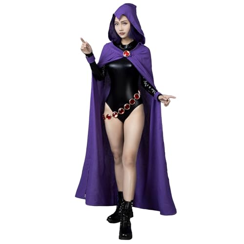 CosFantasy Rachel Cosplay Jumpsuit Kostüme Komplettes Set mit Gürtel Umhang für Halloween, Lila, Größe S CosFantasy Rachel Cosplay Jumpsuit Kostüme Komplettes Set mit Gürtel Umhang für Halloween, Lila, Größe S von CosFantasy
