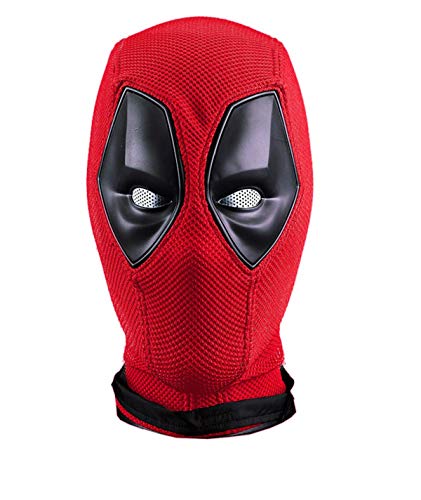 DP Maske Deluxe Rot Full Head Latex Film Helm Halloween Cosplay Superheld Kostüm Zubehör (Typ E) von CosIdol