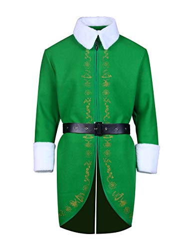 Elf Cosplay Deluxe Kostüm Grüner Mantel Weihnachten Party Verkleidung Jacke für Erwachsene 2XL von CosIdol