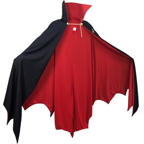Vampirkostüm-Umhang mit hohem Kragen – Mittelalterlicher Gothic-Umhang in Schwarz und Rot für Halloween Cosplay, Schwarz, Grau mit rotem Gürtel und weißen Stiefeln, L von CosInStyle
