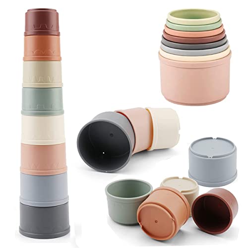 Cosaway Baby Stapeln Nesting Cups Spielzeug, Montessori Spielzeug für Kleinkinder 6+ Monate (618-90) von Cosaway