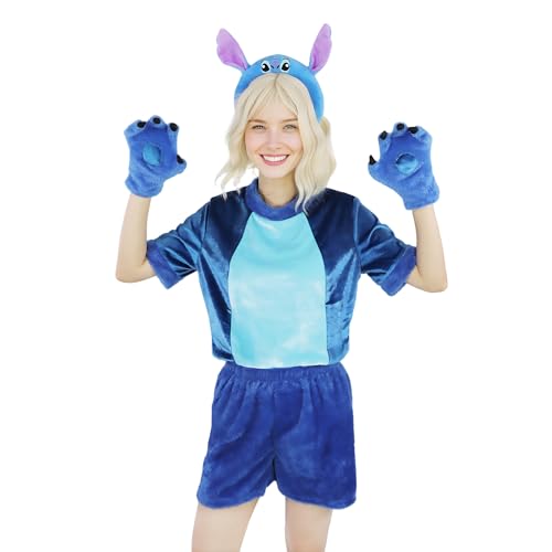 Blaues Alien-Hundekostüm, Lilo's Monster, Anime, blaues Hemd, Shorts, Halloween, Cosplay, Blau, XXX-Large Blaues Alien-Hundekostüm, Lilo's Monster, Anime, blaues Hemd, Shorts, Halloween, Cosplay, Blau, XXX-Large von CoserDepot