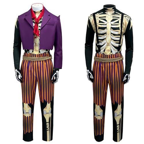 Hector Deluxe Kostüm Coco Miguel Schädel Cosplay Opa Rivera Anzüge Komplettes Set Halloween Outfits für Herren Hector Deluxe Kostüm Coco Miguel Schädel Cosplay Opa Rivera Anzüge Komplettes Set Halloween Outfits für Herren von CoserDepot