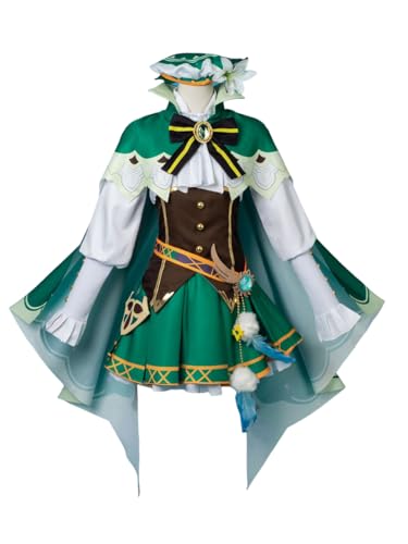 Cosfun Game Genshin Venti Cosplay-Kostüm, Version, Damen, Halloween, komplettes Set, Mehrfarbig, M von Cosfun