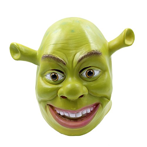 Shrek Maske Kostüm Maske Halloween Cosplay Ganzkopf Grün Erwachsene Shrek Maske Latex von Cosfunmax