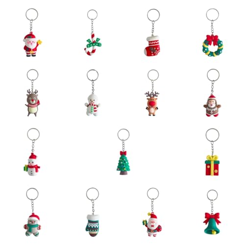 Cosiesnest 15 teiliges Weihnachts-Schlüsselanhänger-Set Niedliche Cartoon-Schlüsselanhänger Weihnachtsmann Schneemann Kinder-Weihnachtsparty Cosiesnest 15 teiliges Weihnachts-Schlüsselanhänger-Set Niedliche Cartoon-Schlüsselanhänger Weihnachtsmann Schneemann Kinder-Weihnachtsparty von Cosiesnest