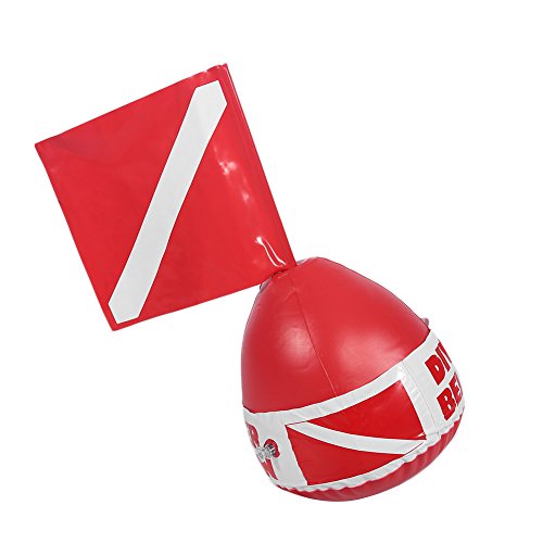 Cosiki Tauchschwimmer, Diving Safety Oberflächenmarker Boje Aufblasbares Signal Floater Tauch Bouy Ball mit Flag von Cosiki
