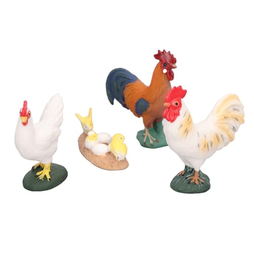 Hühnerspielzeug, Plastikstammtiere Tragbare 4pcs Simulierte Bauernhähnchen -Figuren Set Rooster Hen Chicks Dekorationsstammtiere Figuren für Osterfeier Hühnerspielzeug, Plastikstammtiere Tragbare 4pcs Simulierte Bauernhähnchen -Figuren Set Rooster Hen Chicks Dekorationsstammtiere Figuren für Osterfeier von Cosiki