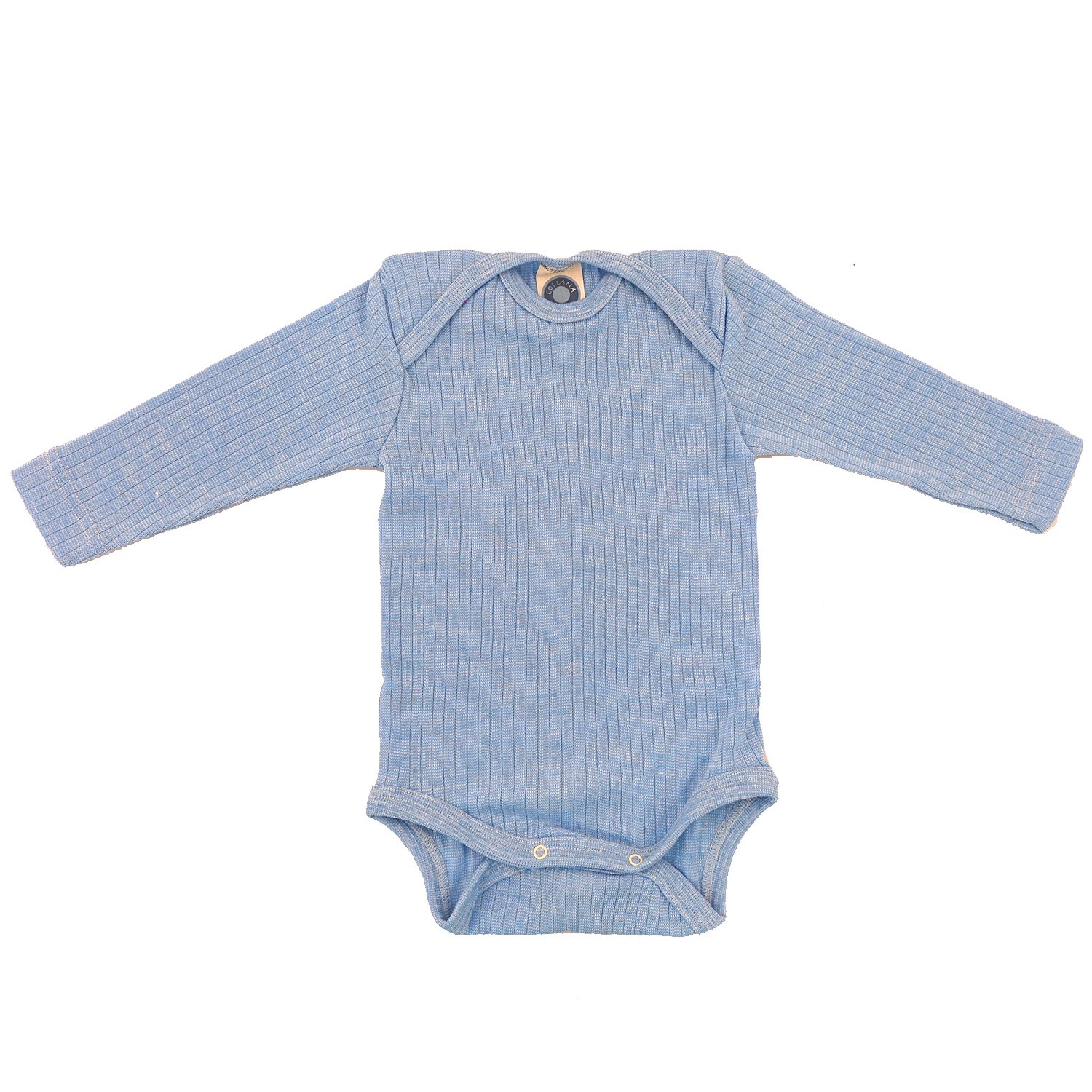 Cosilana Baby-Body (Langarm) aus Baumwolle/Wolle/Seide - 06 Hellblau 74 / 80 von Cosilana