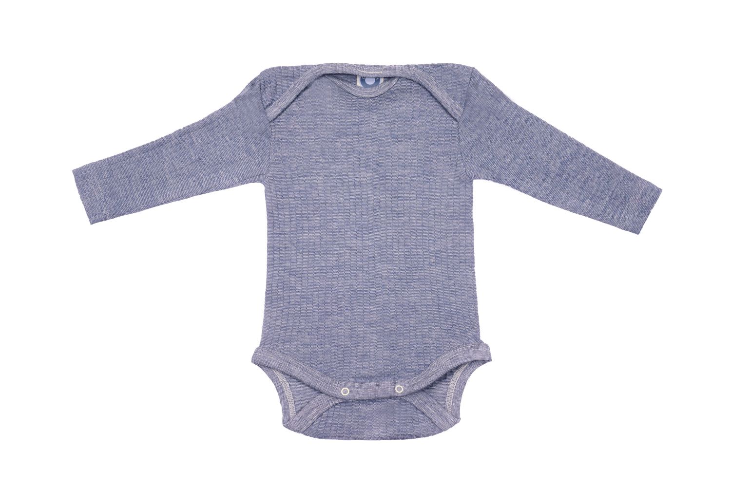 Cosilana Baby-Body (Langarm) aus Baumwolle/Wolle/Seide - 08 Blau 62 / 68 von Cosilana