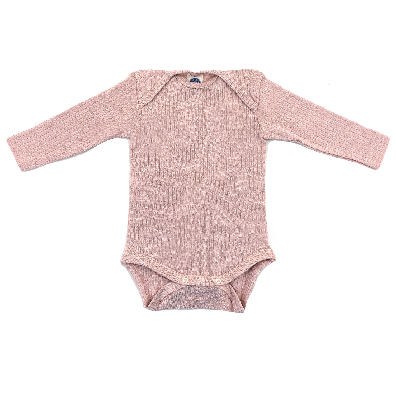 Cosilana Baby-Body (Langarm) aus Baumwolle/Wolle/Seide - 74 / 80 62 Altrosa von Cosilana